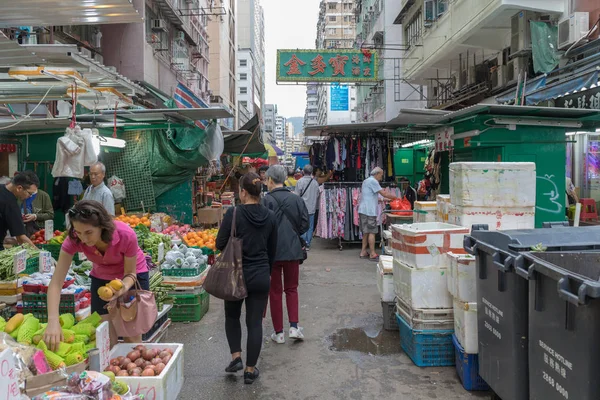 Kowloon Χονγκ Κονγκ Απριλίου 2017 Ανθρώπους Που Ψωνίζουν Στην Οδό — Φωτογραφία Αρχείου