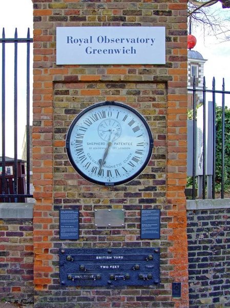 Londýn Velká Británie Únor 2007 Royal Observatory Hodiny Greenwichi Londýně — Stock fotografie