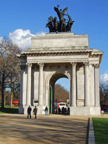 Londra Regno Unito Febbraio 2007 Wellington Arch All Hyde Park — Foto Stock