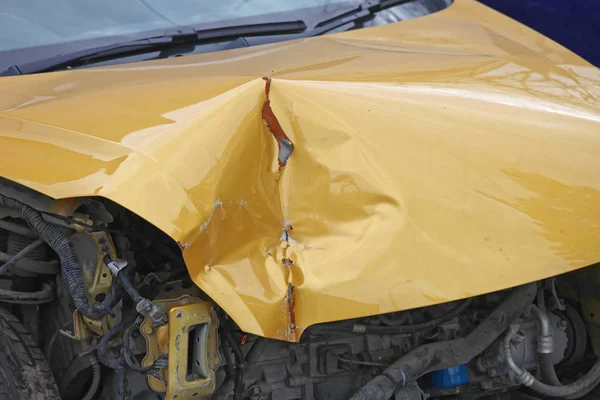 Gebogen Metalen Schade Auto Crash Botsing — Stockfoto