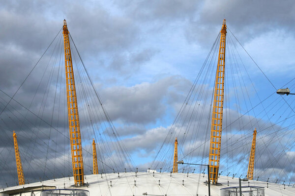 Millennium Dome Tent Structure With Support Pillars and Cables in London