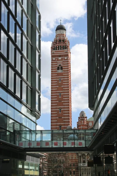 Struktura Westminsterské Katedrály Zvonice Londýn Velká Británie — Stock fotografie