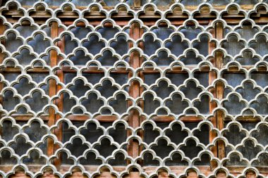 Eski Cami cam dekoratif metal çubuk ile