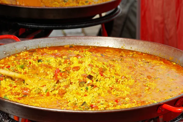 Nagy Potot Ízletes Curry Okot Főzés Belül — Stock Fotó