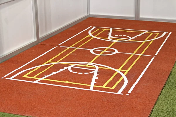 Sport Court Lines Artificial Floor Terrain — Stock Photo, Image