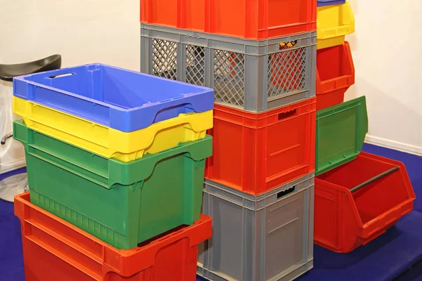 Plastic Crates Bins Delivery Shipping — Stock Photo, Image