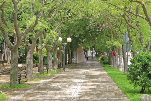 Cres Kroatien Mai 2010 Lange Promenadenstraße Cres Kroatien — Stockfoto