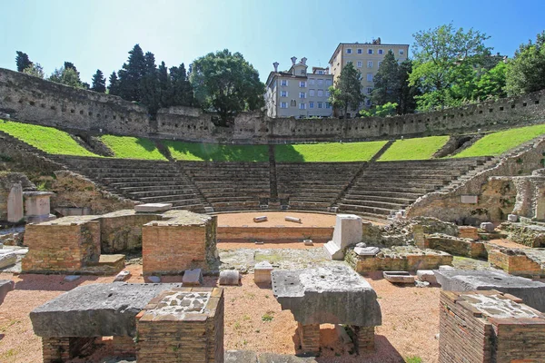 Трієст Італія Травня 2010 Стародавні Римським Театром Першого Століття Teatro — стокове фото