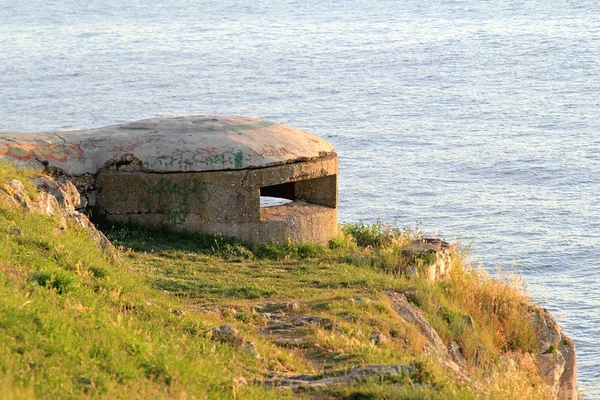 Konkreta Bunker Från Kalla Kriget Med Havsutsikt — Stockfoto