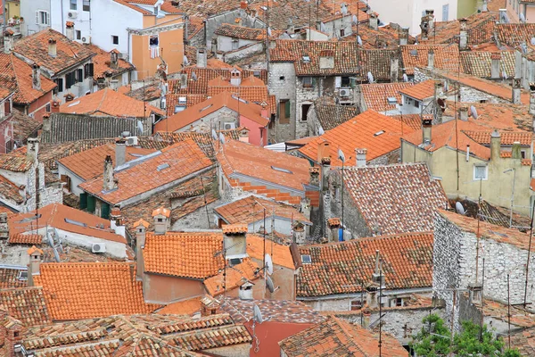 Flygfoto Gamla Rovinj Stad Kroatien — Stockfoto