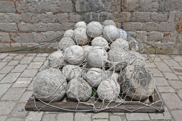 Pila Cerdo Piedra Medieval Cannon Balls —  Fotos de Stock