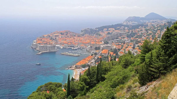 Luftaufnahme Altstadt Dubrovnik Stadtbild Kroatien — Stockfoto