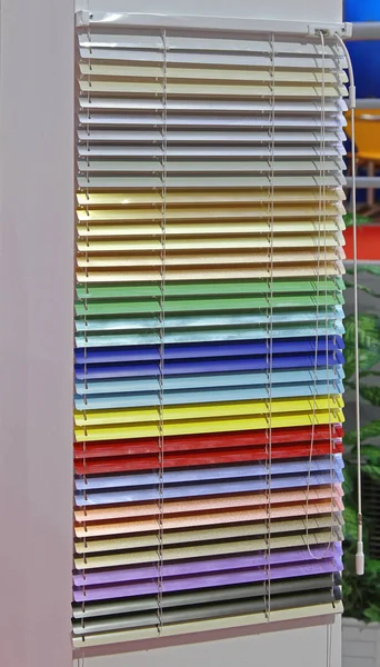 Aluminum Window Blinds Rainbow Colors Decor — Stock Photo, Image