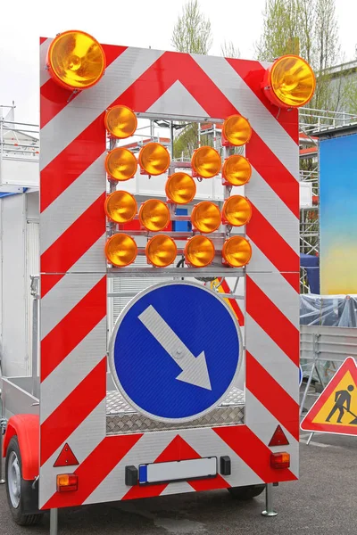 Direction Flèche Signalisation Détournement Circulation Remorque Sécurité — Photo