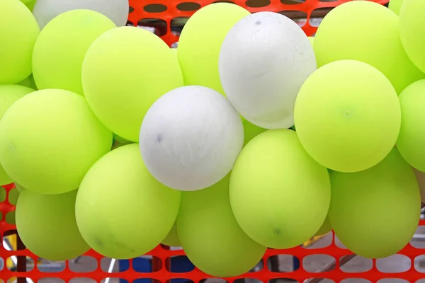 Nagy Csomó Latex Party Ballonok Felfújt Hélium — Stock Fotó