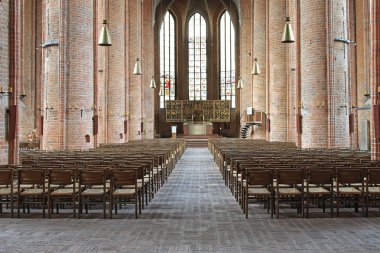 Hannover, Almanya - 05 Mayıs 2011: Lutheran Kilisesi Marktkirche iç Hannover Almanya