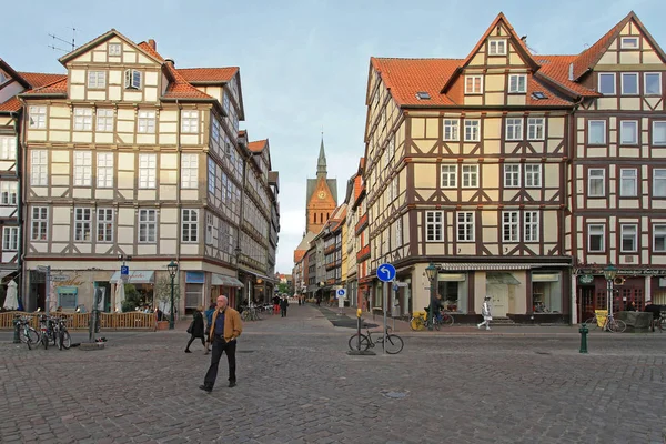 Hanover Germany May 2011 Few People Holzmarkt Square Medieval Town — Stock Photo, Image