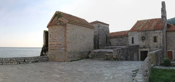 Kamenné Domy Staré Centrum Černé Hory — Stock fotografie