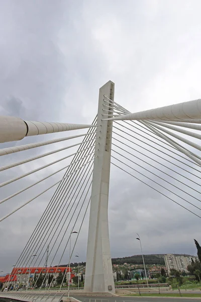 Puente Colgante Blanco Millennium Podgorica Montenegro — Foto de Stock