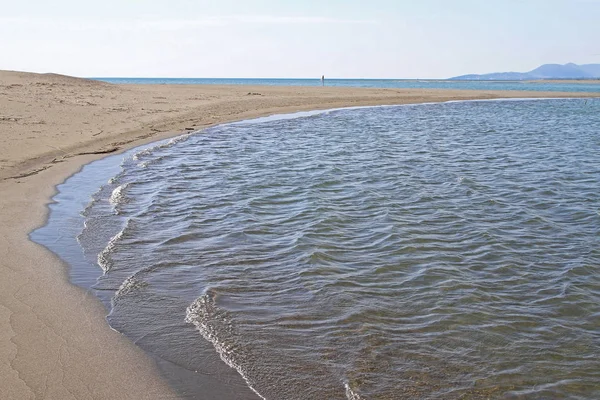 Дельта Реки Бояна Адриатическом Море Черногории — стоковое фото