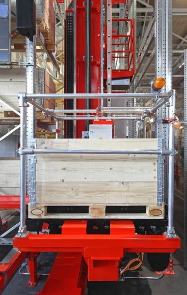 Palety Drewniane Pudełko Automatyczne Pobieranie Magazynu — Zdjęcie stockowe