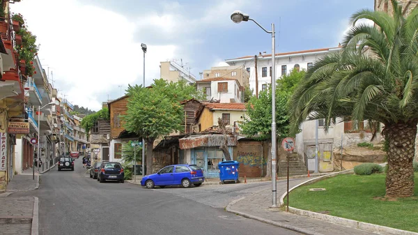 Kavala Griekenland Juni 2011 Woonwijk Ellinikis Dimokratias Straat Kavála Griekenland — Stockfoto