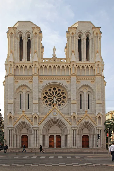 Nice França Janeiro 2012 Basílica Neogótica Notre Dame Nice França — Fotografia de Stock