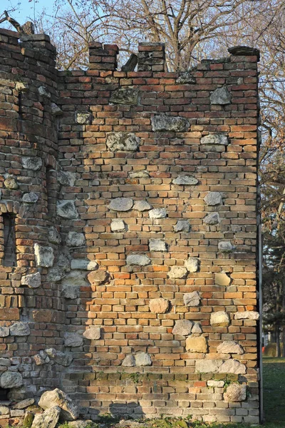 Medeltida Fort Ruiner Byggnad Struktur Vägg — Stockfoto