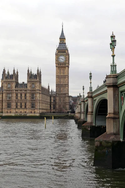 Big Ben Clock Tower Landmark Westminster Bridge London — Stock Photo, Image