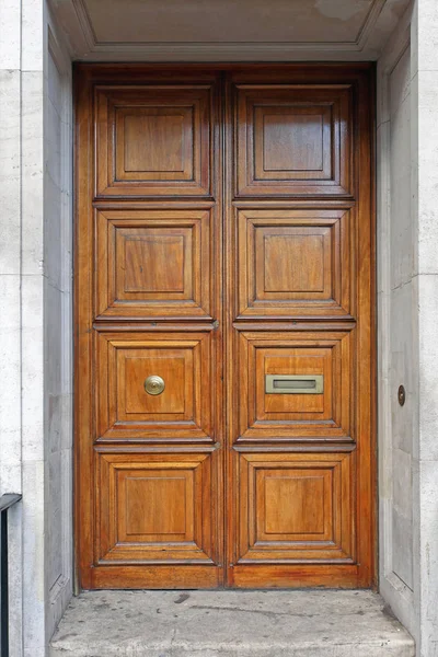 Big Double Wooden Door Building Entrance — Stock Photo, Image