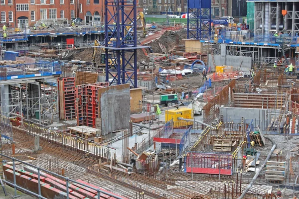 London United Kingdom January 2013 Big Building Construction Site Southwark — Stock Photo, Image