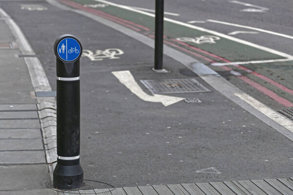 Bicycle Lane and Bike Crossing Path in London