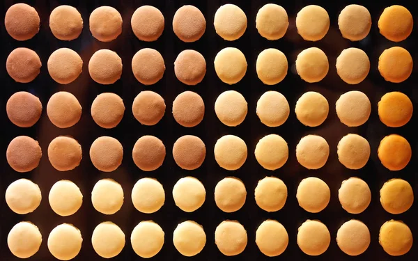 Zásobník Pečení Francouzských Makaronových Sušenek — Stock fotografie