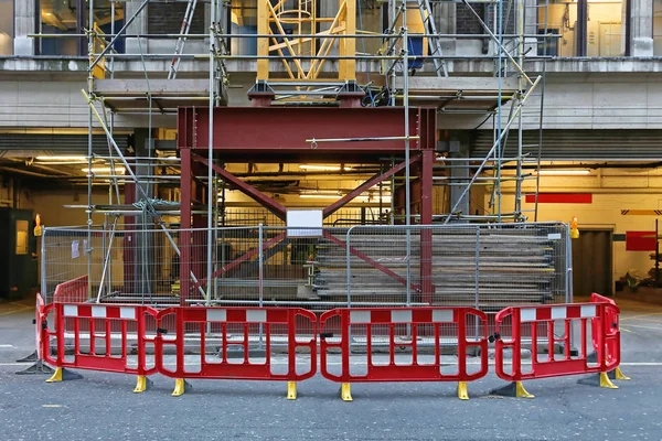 Věžový Jeřáb Základně Budově Staveniště — Stock fotografie