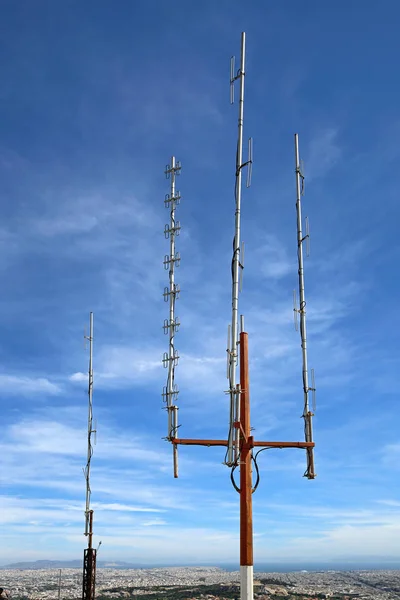 Antena Dipolo Plegada Mástil Torre Comunicación — Foto de Stock