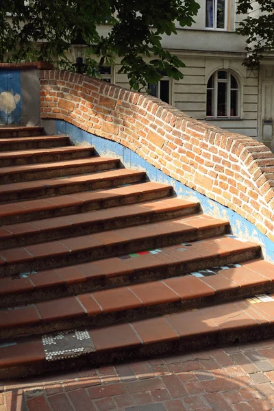 Escadas Terracota Externas Viena Áustria — Fotografia de Stock