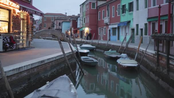 Venecia Italia Enero 2017 Noche Invierno Con Pocos Turistas Isla — Vídeo de stock