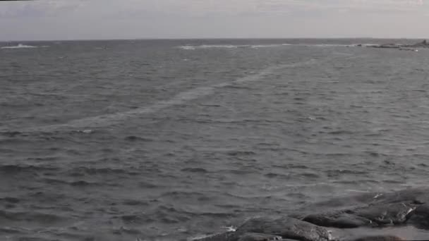 Mare Del Nord Shore Norvegia Inverno — Video Stock