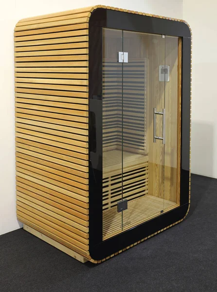 Malá Sauna Kabina Dřevěné Krabičce — Stock fotografie