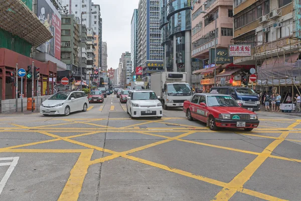 Kowloon Χονγκ Κονγκ Απριλίου 2017 Πρωινή Κίνηση Και Στην Διασταύρωση — Φωτογραφία Αρχείου