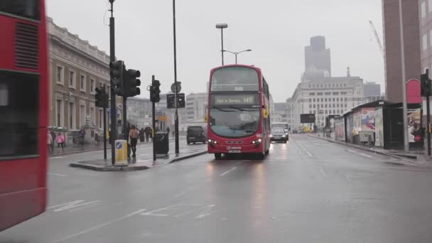 Лондон Великобритания Января 2013 Года Зимний День Трафика Пересечении Лондонского — стоковое видео