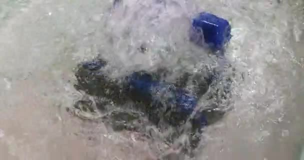 Autonomous Robot Rover Cleaning Swimming Pool Water — Stock Video