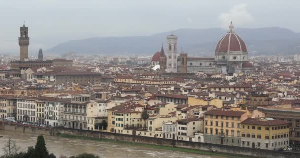 Floransa Duomo Kubbe Cityscape Toskana Talya — Stok video