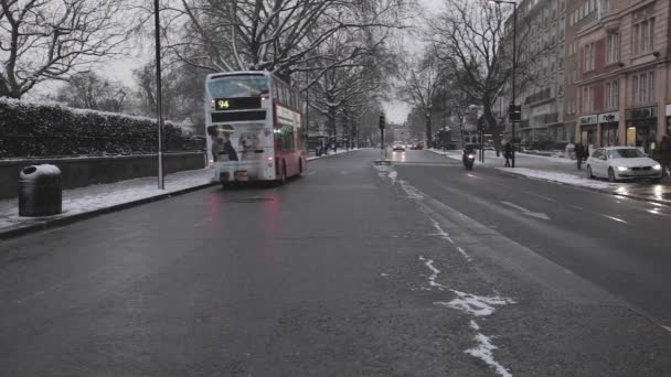 London Egyesült Királyság 2013 Január Téli Napon Forgalom Bayswater Road — Stock videók