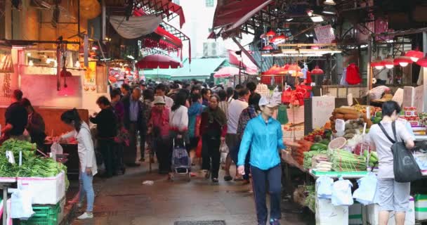 Hong Kong Çin Nisan 2017 Yerel Çiftçilere Piyasa Mong Kok — Stok video