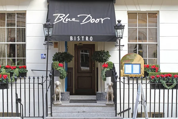Modré dveřní Bistro — Stock fotografie