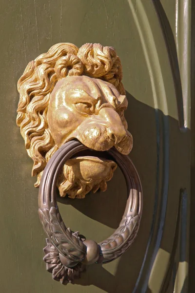 Gold Lion Knocker — Stock Photo, Image
