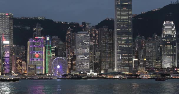 Hong Kong Chiny Kwietnia 2017 Wieżowce Budynki Światła Dusk Hong — Wideo stockowe