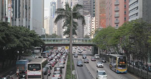 Hong Kong China Abril 2017 Congestión Los Coches Atasco Durante — Vídeos de Stock