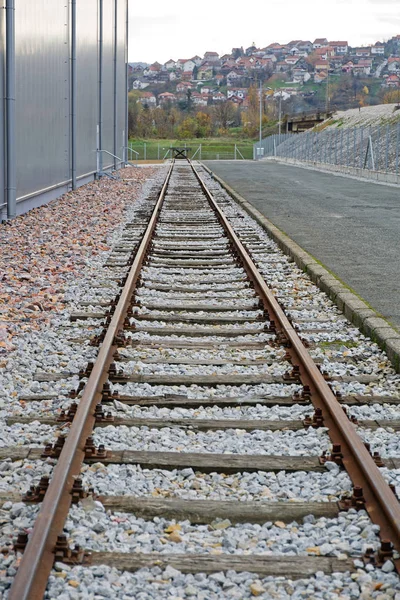 Järnvägen spårar lagerför — Stockfoto